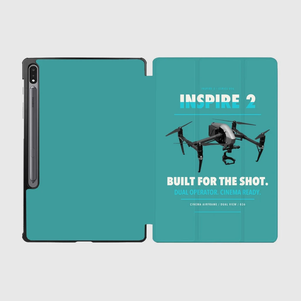 DJI Inspire 2 design on turquoise samsung tablet tablet case
