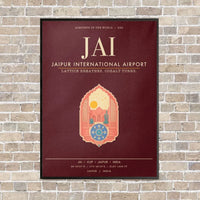 Thumbnail for Jaipur International Airport JAI - Canvas Framed - Dark Red