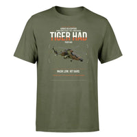 Thumbnail for Airbus Helicopters Tiger HAD design on green army t-shirt, single-side print