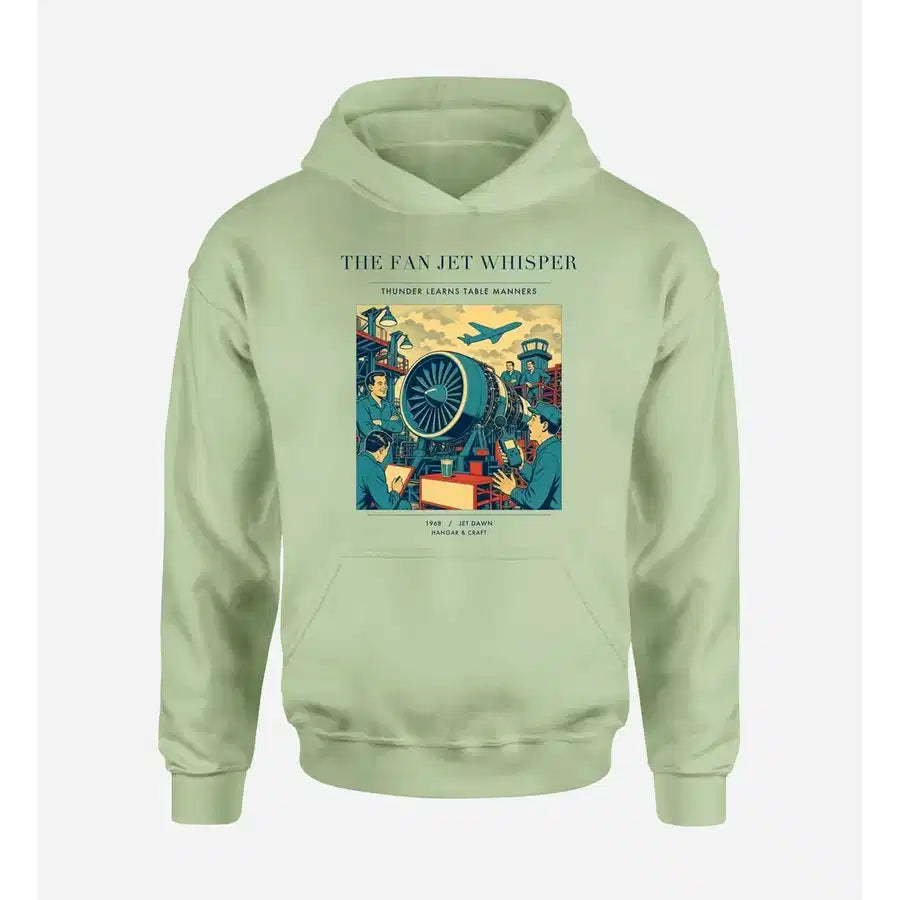 VINTAGE G4464 - The Fan Jet Whisper - Premium Hoodie design on lightgreen premium