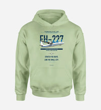 Thumbnail for Fairchild Hiller FH-227B design on light green hoodie single side