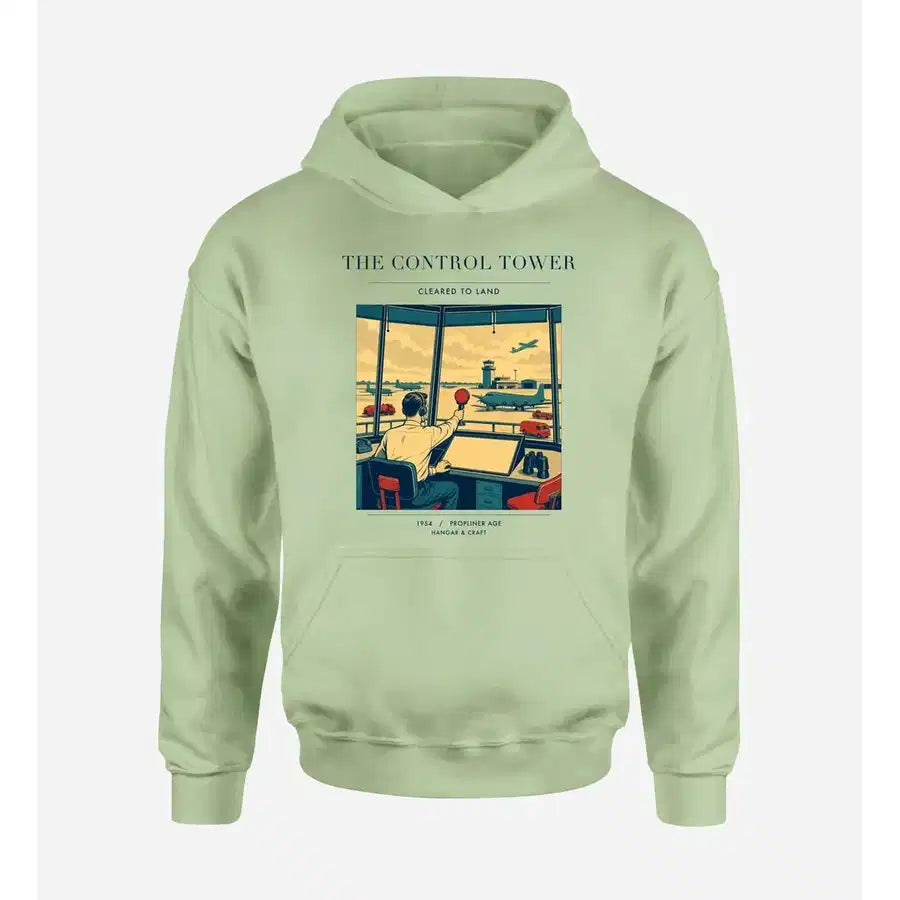 VINTAGE G4093 - The Control Tower - Premium Hoodie design on lightgreen premium