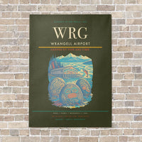 Thumbnail for Wrangell Airport WRG vertical canvas print - no frame - green army background