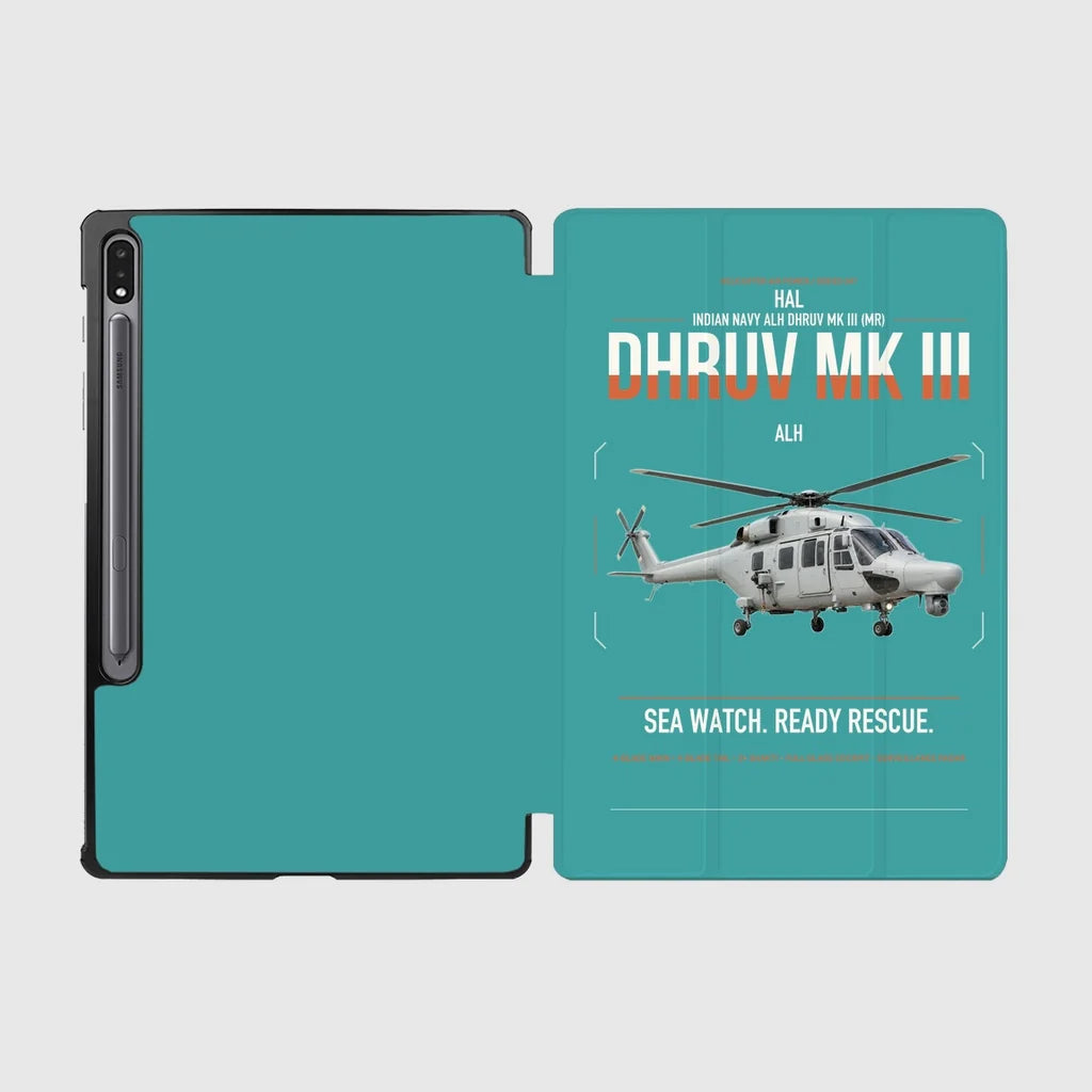 HAL ALH Dhruv Mk III design on turquoise samsung tablet tablet case