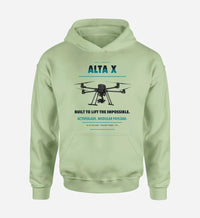 Thumbnail for Freefly Alta X design on light green hoodie single side