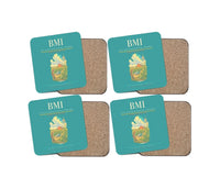 Thumbnail for Central Illinois Regional Airport (BMI) design on turquoise 4 pieces set coaster