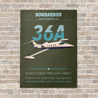 Thumbnail for Bombardier Learjet 36A vertical canvas print - no frame - green army background