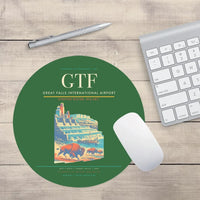 Thumbnail for Great Falls International Airport (GTF) design on green round mouse pad