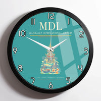 Thumbnail for Mandalay International Airport (MDL) design on turquoise framed wall clock