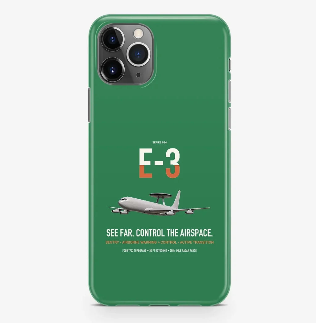 E-3 Sentry AWACS design on green magsafe iphone case, for iPhone Pro Max