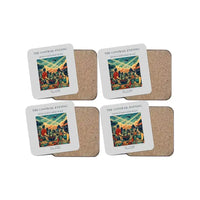 Thumbnail for The Contrail Evening - Designed Coasters design on light gray 4-pieces-set