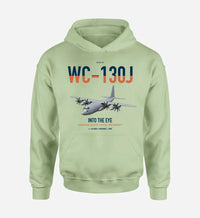 Thumbnail for WC-130J Hurricane Hunter design on light green double-side hoodie, single-side print