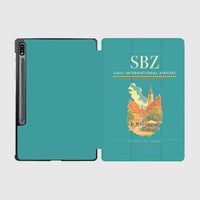 Thumbnail for Sibiu International Airport (SBZ) design on turquoise samsung tablet tablet case