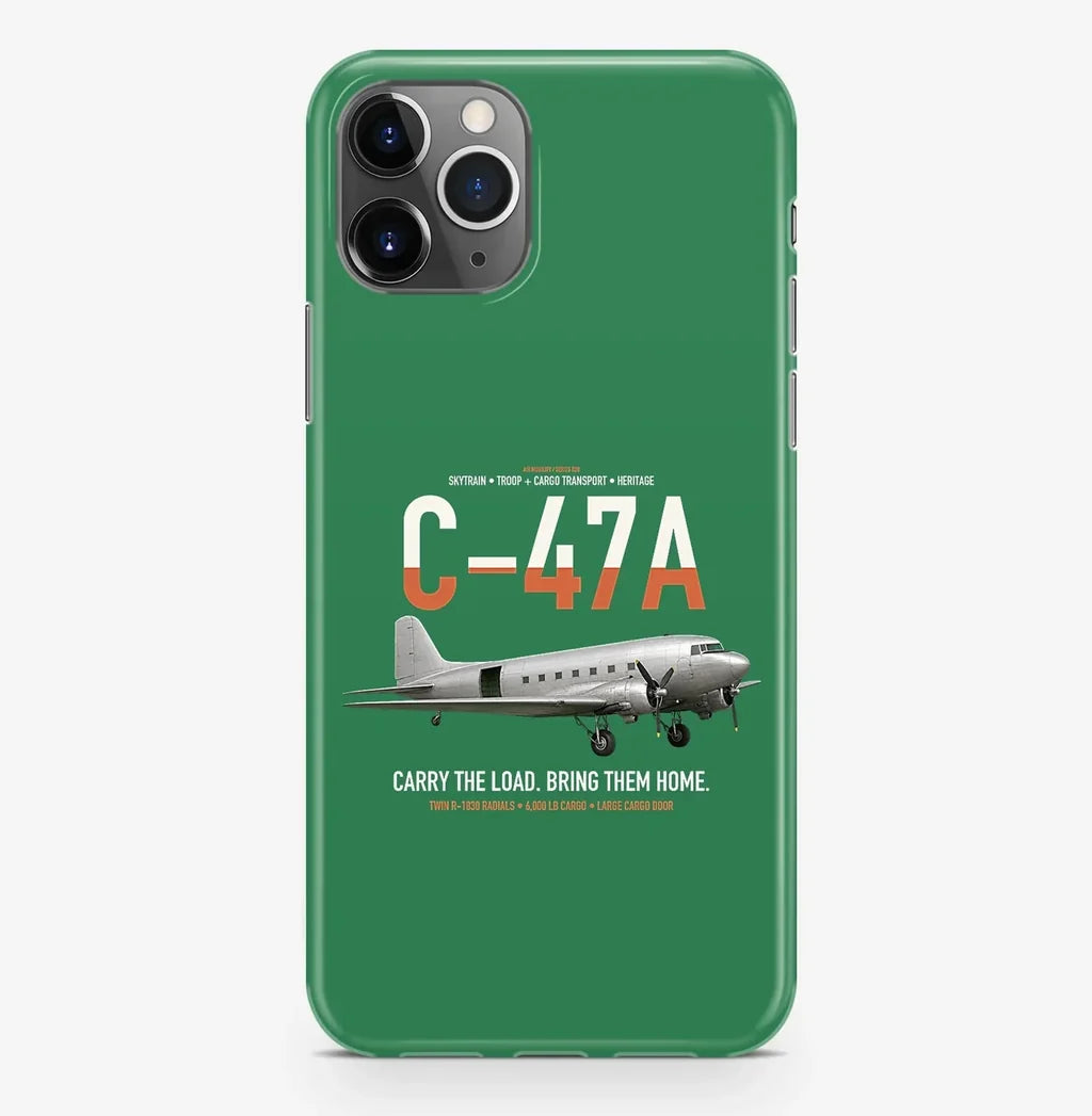C-47A Skytrain design on green magsafe iphone case, for iPhone Pro Max