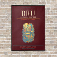 Thumbnail for Brussels Airport BRU - Canvas Framed - Dark Red