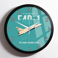 Thumbnail for F4D-1 Skyray design on turquoise framed wall clock
