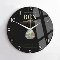 Thumbnail for Yangon International Airport RGN Wall-Clock No-Frame - Black