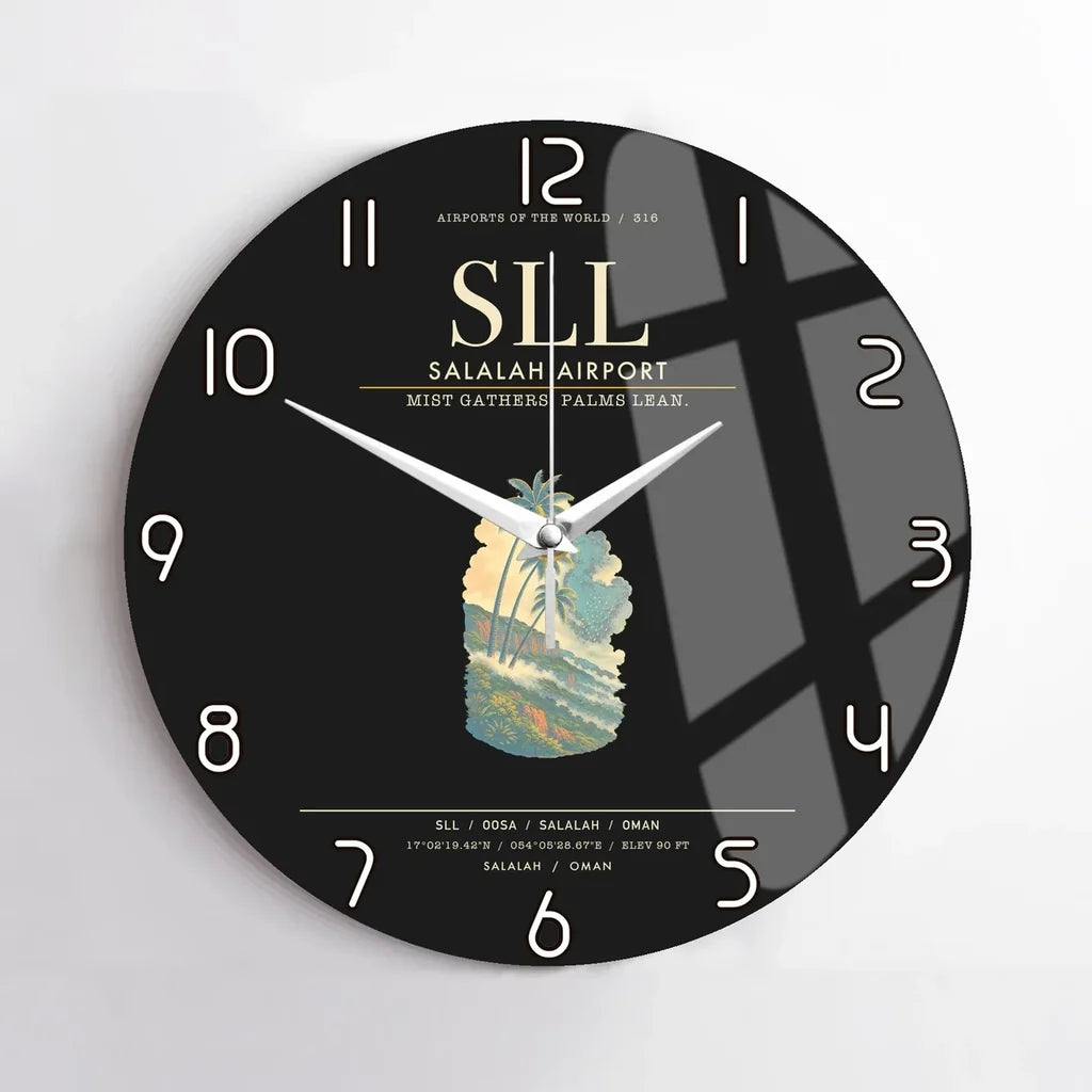 Salalah Airport SLL Wall-Clock No-Frame - Black