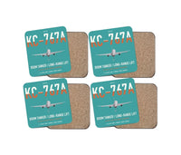 Thumbnail for Boeing KC-767A design on turquoise 4 pieces set coaster