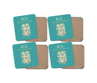 Thumbnail for Foz do Iguaçu International Airport (IGU) design on turquoise 4 pieces set coaster