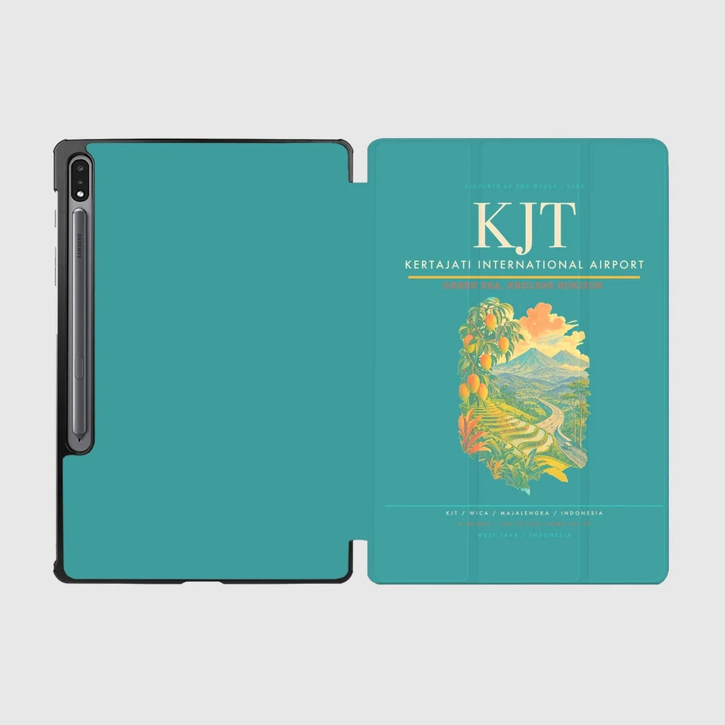 Kertajati International Airport (KJT) design on turquoise samsung tablet tablet case