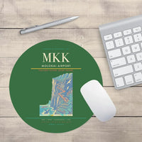 Thumbnail for Molokai Airport (MKK) design on green round mouse pad