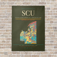 Thumbnail for Antonio Maceo Airport SCU — Santiago de Cuba vertical canvas print - no frame - green army background