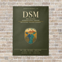 Thumbnail for Des Moines International Airport DSM vertical canvas print - no frame - green army background