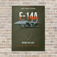 Thumbnail for F-14A Tomcat Defend The Fleet vertical canvas print - no frame - green army background