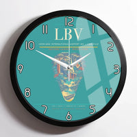 Thumbnail for Leon-Mba International Airport (LBV) design on turquoise framed wall clock