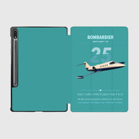 Thumbnail for Bombardier Learjet 25 design on turquoise samsung tablet tablet case