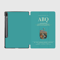 Thumbnail for Albuquerque International Sunport (ABQ) design on turquoise samsung tablet tablet case