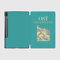 Thumbnail for Ostend-Bruges International Airport (OST) design on turquoise samsung tablet tablet case