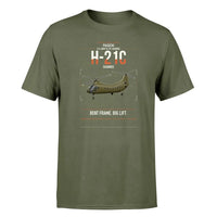 Thumbnail for Piasecki H-21C Shawnee design on green army t-shirt, single-side print