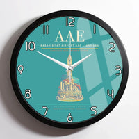 Thumbnail for Rabah Bitat Airport (AAE) design on turquoise framed wall clock