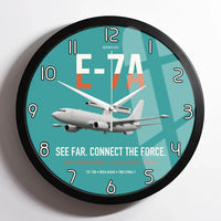 Thumbnail for E-7A Wedgetail design on turquoise framed wall clock