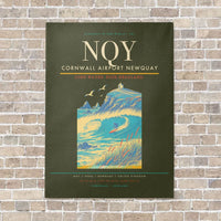 Thumbnail for Cornwall Airport Newquay NQY vertical canvas print - no frame - green army background