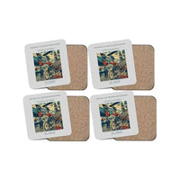 Thumbnail for The Bicycle Messenger Handoff - Designed Coasters design on light gray 4-pieces-set