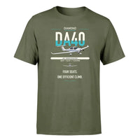 Thumbnail for Diamond DA40 design on green army t-shirt, single-side print