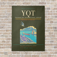 Thumbnail for Thunder Bay International Airport YQT vertical canvas print - no frame - green army background