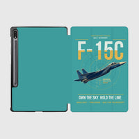 Thumbnail for F-15C Eagle design on turquoise samsung tablet tablet case