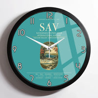Thumbnail for Savannah-Hilton Head International Airport (SAV) design on turquoise framed wall clock