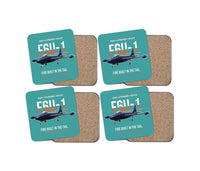 Thumbnail for F6U-1 Pirate Fire Built in the Tail design on turquoise 4 pieces set coaster