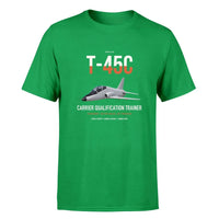 Thumbnail for T-45C Goshawk design on green double-side t-shirt, single-side print