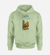 Thumbnail for Dothan Regional Airport (DHN) design on light green hoodie single-side print