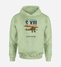 Thumbnail for SPAD S.XIII C.1 design on light green double-side hoodie, single-side print
