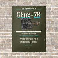 Thumbnail for GEnx-2B vertical canvas print - no frame - green army background