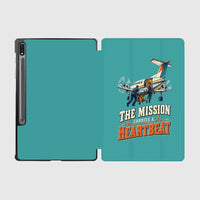Thumbnail for The Mission Carries A Heartbeat design on turquoise samsung tablet tablet case