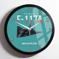 Thumbnail for F-117A Nighthawk design on turquoise framed wall clock