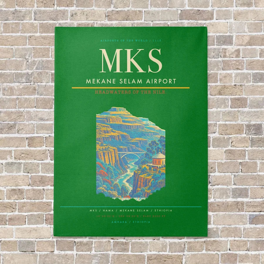 Mekane Selam Airport MKS - Canvas No Frame - Green